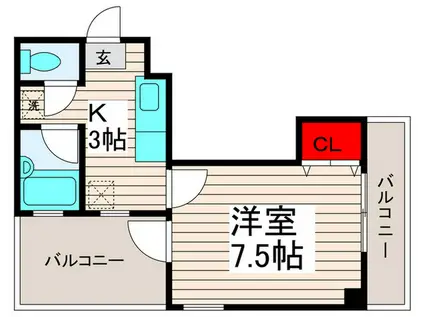 サンテラス西新井(1K/3階)の間取り写真