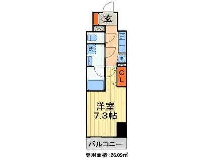 ROYJENT PARKS千葉中央(1K/13階)の間取り写真