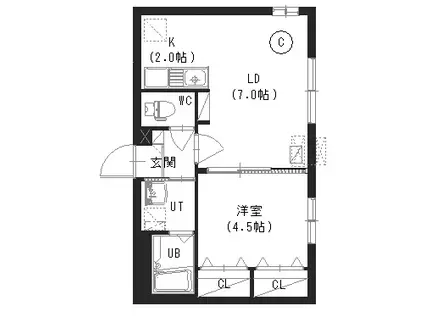 COCOLU(1LDK/3階)の間取り写真