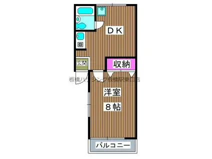 ハイムYANAGAWA(1DK/2階)の間取り写真