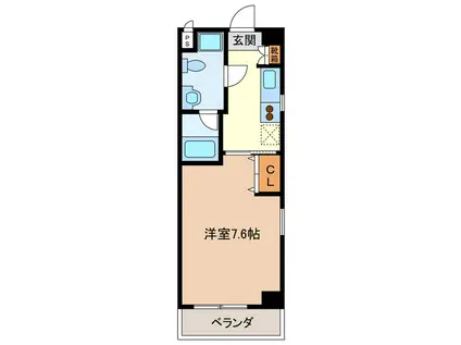 エイムオーエス島崎町マンション(1K/4階)の間取り写真