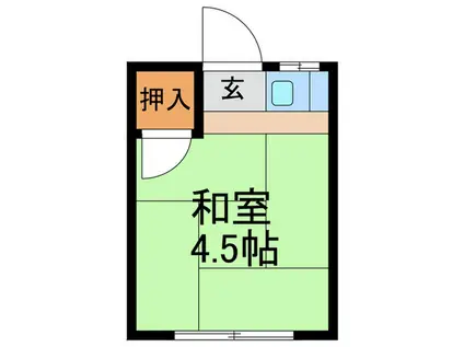 浅見荘(ワンルーム/2階)の間取り写真