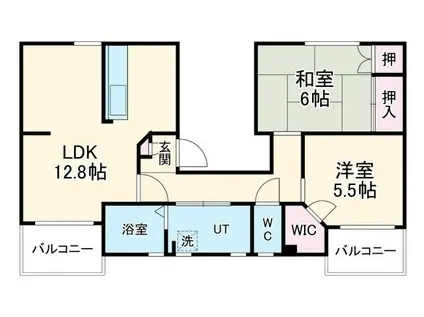 ファティリティ稲沢2号棟(2LDK/2階)の間取り写真