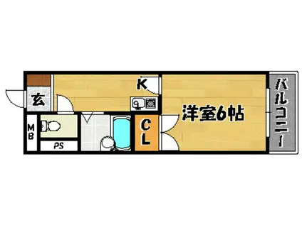 大隅芙蓉ハイツ(1K/3階)の間取り写真