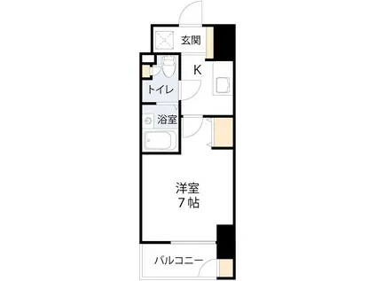 ワールドアイ大阪城イーストアドバンス(1K/2階)の間取り写真