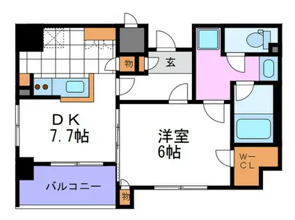 エステムプラザ梅田ウエスト(1DK/4階)の間取り写真