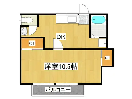 上柏田アパート(1DK/1階)の間取り写真