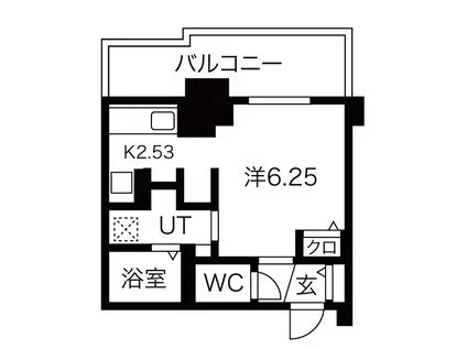 パシフィックタワー札幌(1K/14階)の間取り写真
