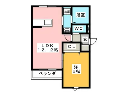 メゾン ド ソレイユ富士(1LDK/2階)の間取り写真