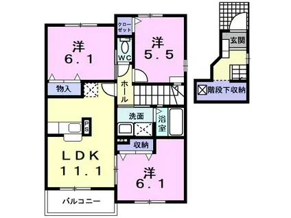 フィルグラット(3LDK/2階)の間取り写真