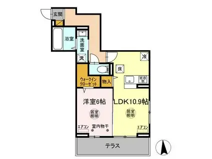 北松戸PJ(1LDK/1階)の間取り写真