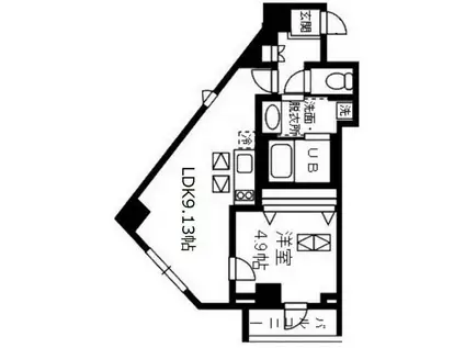 クム目黒五番館(1LDK/3階)の間取り写真