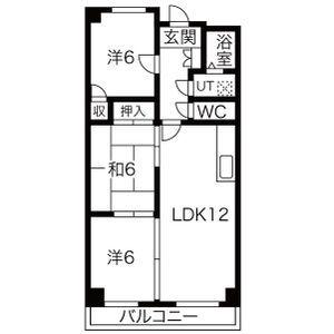 第3高杉マンション(3LDK/3階)の間取り写真