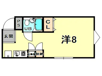 CRASIS苦楽園プラザ(ワンルーム/1階)の間取り写真