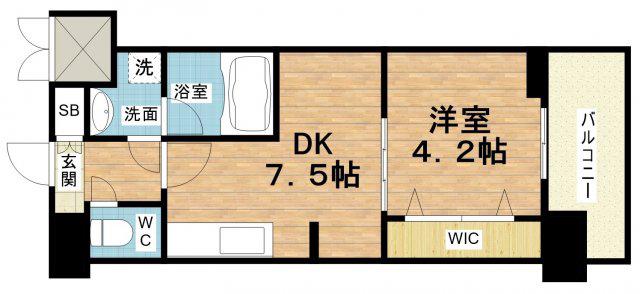 SPLENDIDE NAMBAIII(1DK/11階)の間取り写真