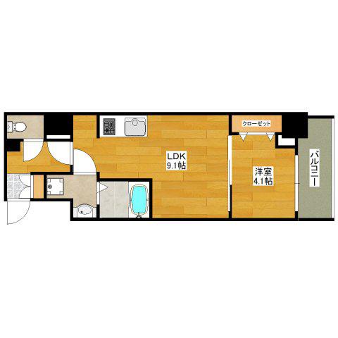 S-RESIDENCE江坂EMINENCE(1LDK/5階)の間取り写真
