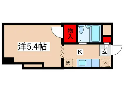 ドウエルイナリヤマ(1K/2階)の間取り写真