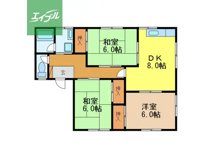 コーポラスハシグチ(3DK/1階)の間取り写真