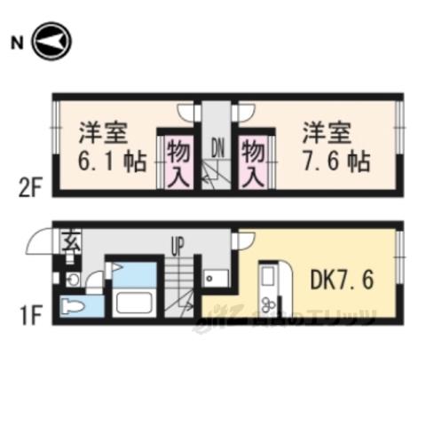 レオパレスYAMADAONE(2DK/1階)の間取り写真