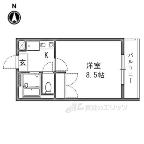 レオパレスHIRATAPARTⅡ(1K/1階)の間取り写真