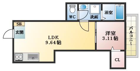 FSTYLE藤井寺・林6丁目(1LDK/1階)の間取り写真