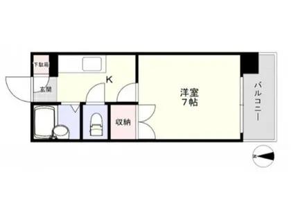 シャトレ平田(1K/4階)の間取り写真