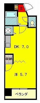 クオーレ鍛冶屋町(1DK/5階)の間取り写真