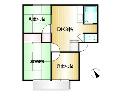 アーバンティ倉敷(3DK/2階)の間取り写真