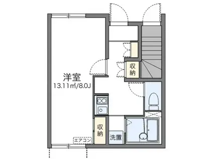 あけぼの(1K/2階)の間取り写真