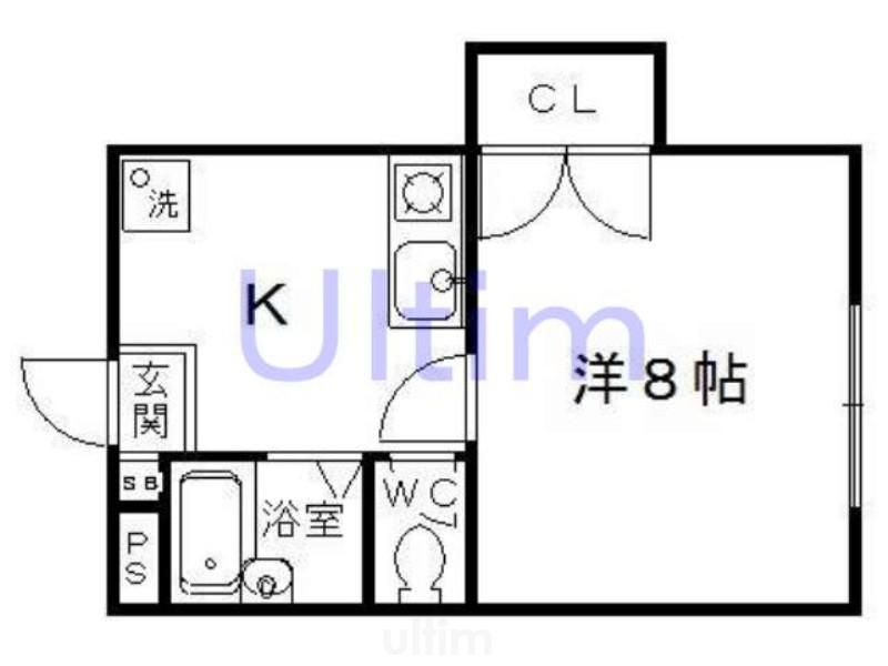 メゾン槙島(1K/2階)の間取り写真