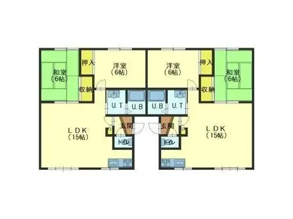 コーポ赤松II(2LDK/2階)の間取り写真