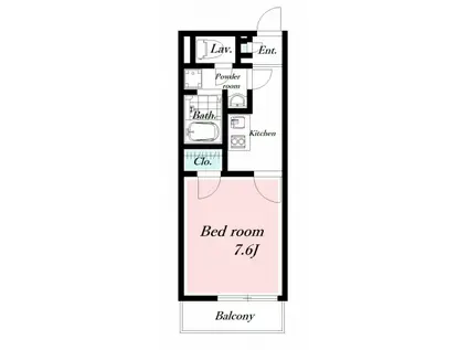 クレイノウィステリア(1K/2階)の間取り写真