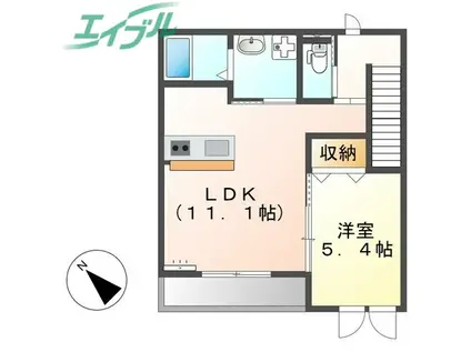 グレーシア(1LDK/2階)の間取り写真