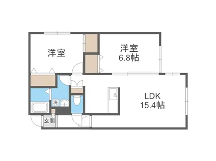 ハピネス西宮の沢(2LDK/4階)の間取り写真