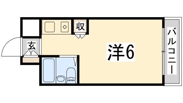 スカイコート姫路(ワンルーム/4階)の間取り写真