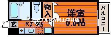 グリーンパキラ(1K/2階)の間取り写真