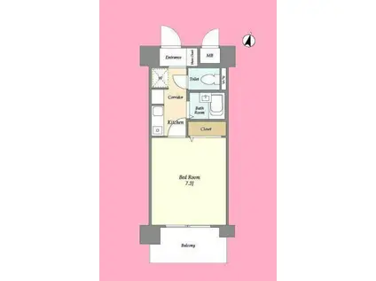 アプリーレ藤が丘(1K/1階)の間取り写真