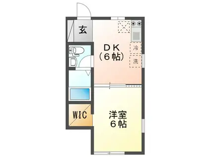 グランオーベスト(1DK/1階)の間取り写真