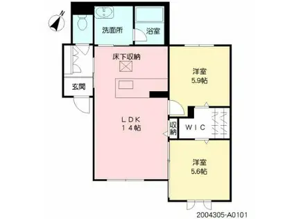 SHAMAISON B ONNECHANCE(2LDK/1階)の間取り写真