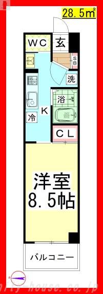 TD アルテール湘南(1K/4階)の間取り写真