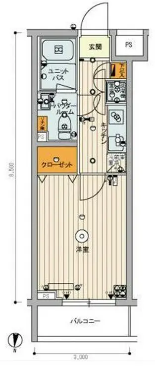 スカイコート東京ベイ・東雲壱番館 3階階 間取り