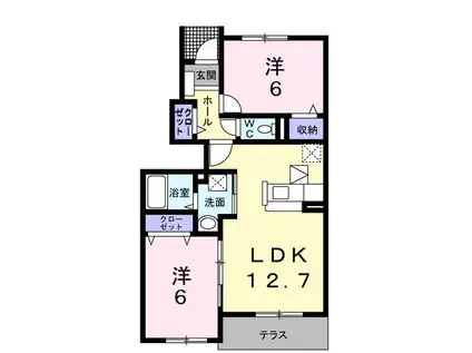 あすなろ館(2LDK/1階)の間取り写真
