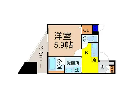 CAVANA新栄(1K/8階)の間取り写真