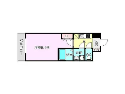 アドバンス新大阪3(1K/4階)の間取り写真