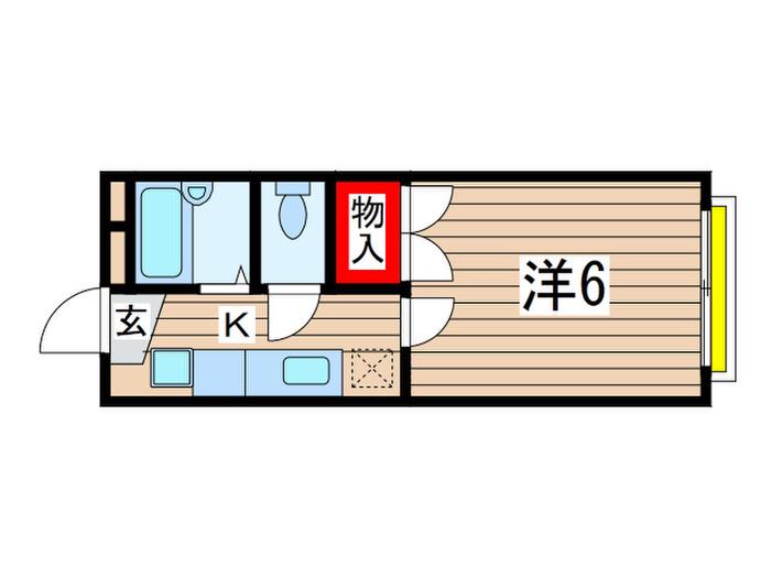 ジュネパレス長洲(1K/1階)の間取り写真