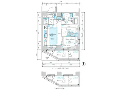サンウッドフラッツ新宿四谷三丁目(2LDK/3階)の間取り写真