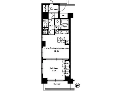 パークアクシス文京ステージ(1LDK/3階)の間取り写真