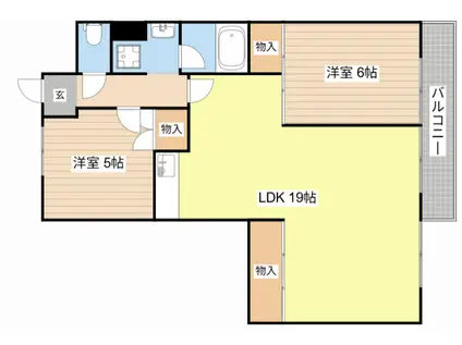 フラワー2番館(2LDK/2階)の間取り写真