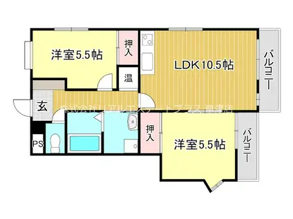 ボナールZ(2LDK/1階)の間取り写真