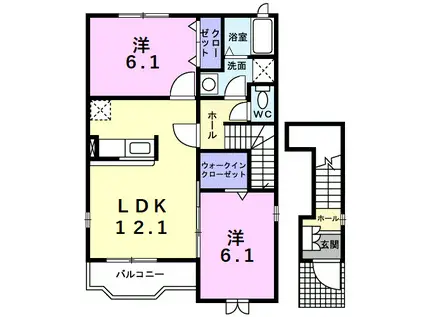 アベニュー十王(2LDK/2階)の間取り写真